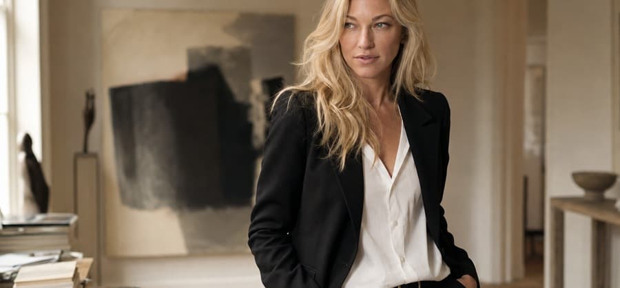 Nicole Junkermann in a gallery in early-July light for an art note on the first week of summer